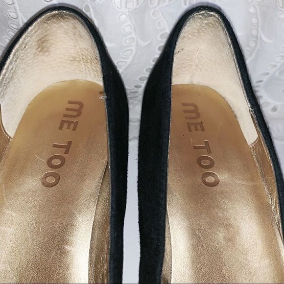 Me too black suede wedge pumps with ruffle  7.5 - Picture 7 of 8